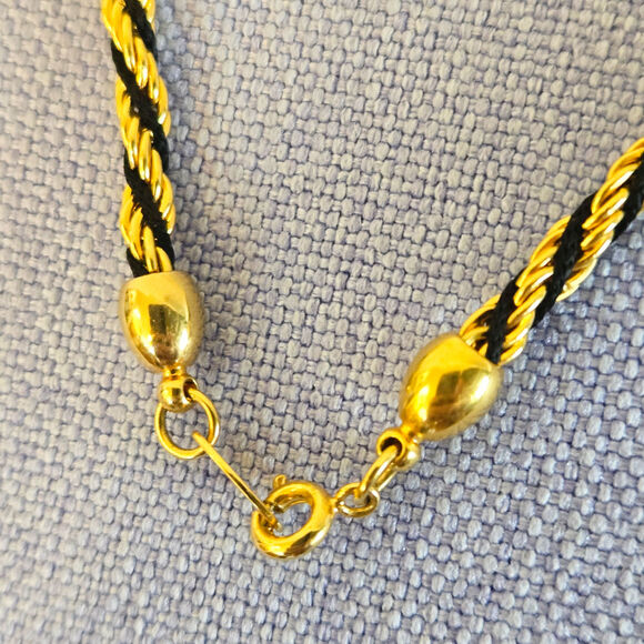 GOLD AND BLACK TWIST CHAIN CLAW CLASP HEAVY - Picture 4 of 4